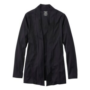 NEW L.L. Bean Women's Pima Cotton Open Cardigan W/Pockets (S, Black)